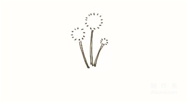 Learn to draw simple drawings, colorful dandelions