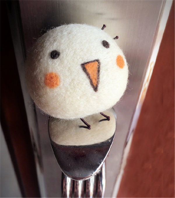 Wechat emoticon package cute rice ball made by handmade creative wool felt DIY