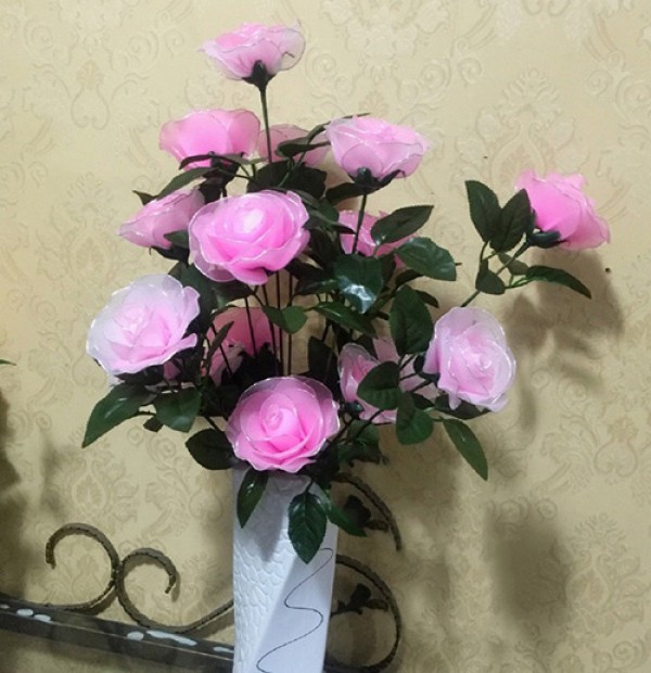 Appreciation of beautiful screen flower handmade DIY pink rose products