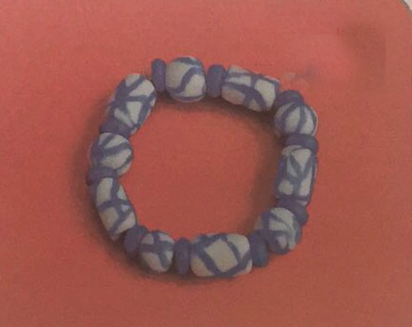 How to make blue and white bracelet colored clay