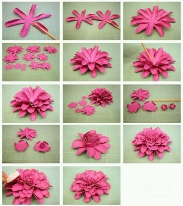 A large number of three-dimensional paper flower making tutorials