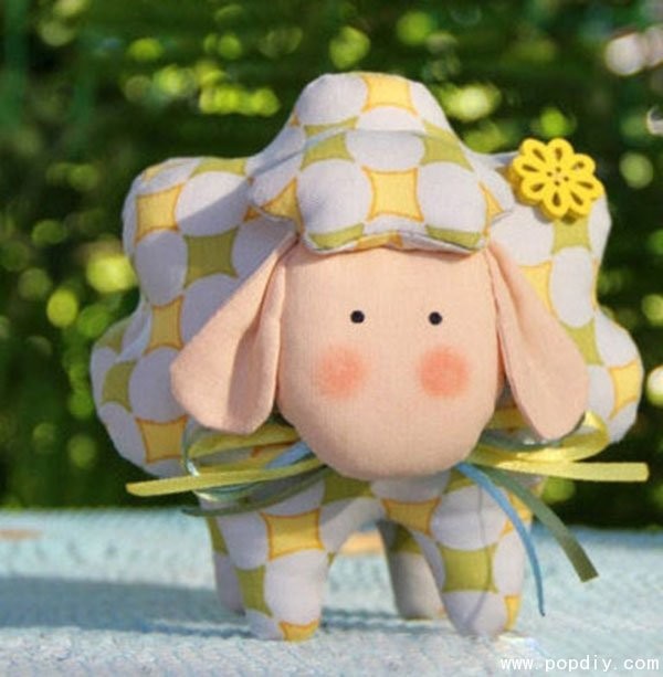 DIY cloth art creative handmade lamb mascot doll