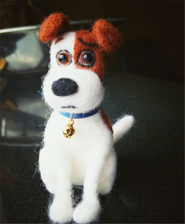 Handmade Wool Felt DIY Works The Secret Life of Pets: Mike the Dog