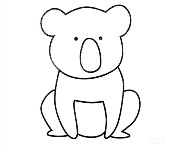 Learn to draw simple drawings, little koala