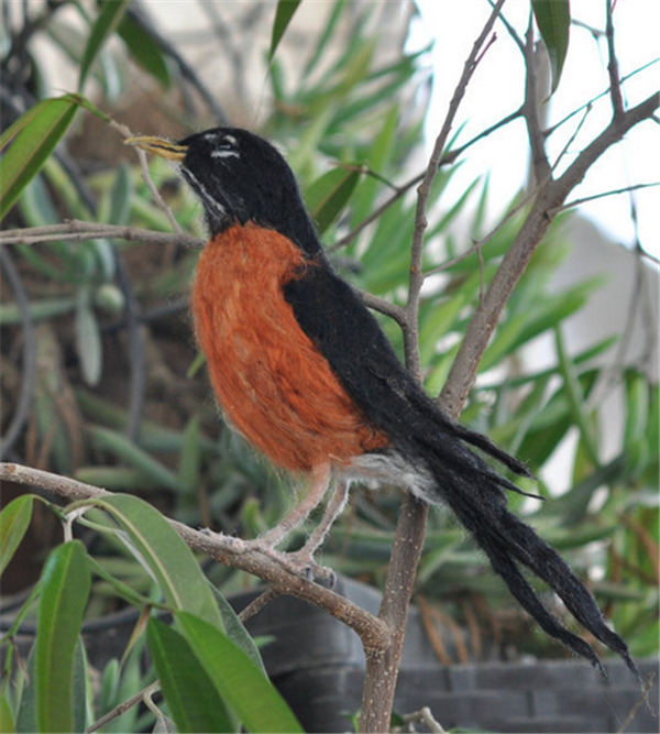 Super simulated wool felt bird made by handmade DIY creative shop