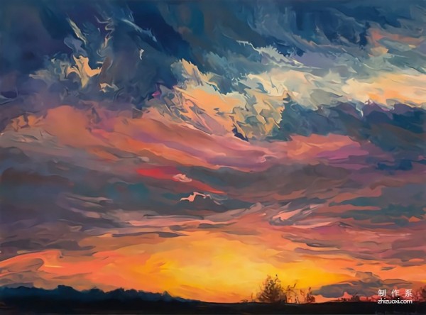 A masterpiece of beautiful paintings of the seven-color sky