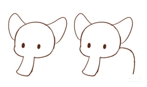 Learn to draw simple strokes, cute little elephant spraying water