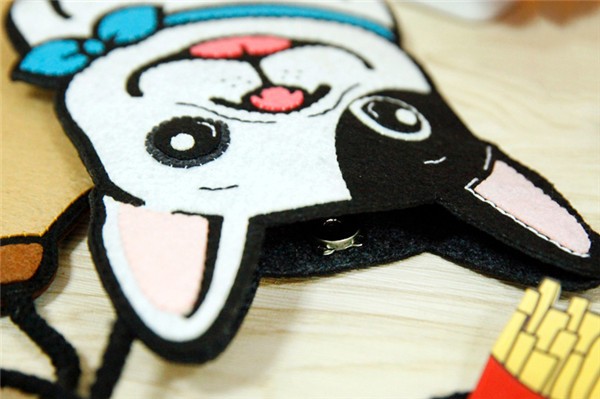 Handmade non-woven fabric DIY puppy shoulder bag for couples