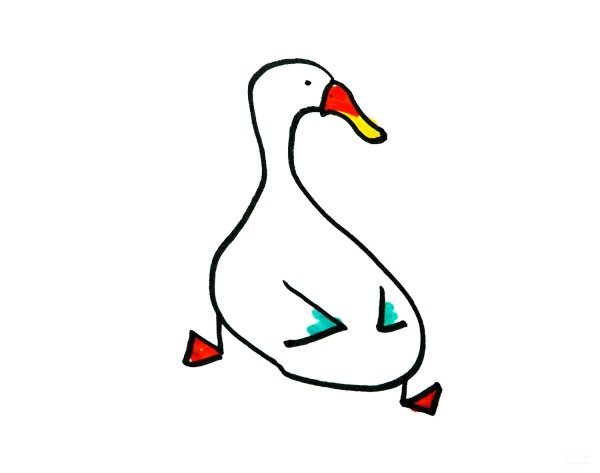 Learn to draw simple strokes, tutorial on how to draw a little duck