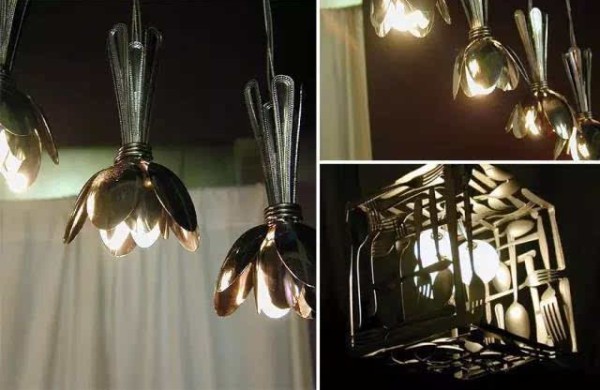 How to make DIY lamps with plastic spoons