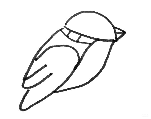 Learn to draw a simple drawing of a bird wearing a scarf