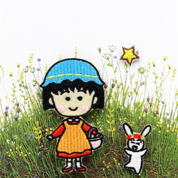 Cartoon Anime Chibi Maruko-chan Creative Embroidery DIY Cloth Sticker