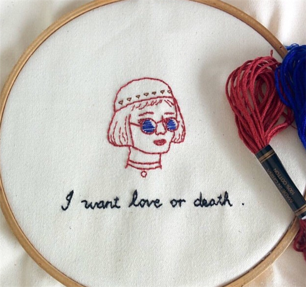 Appreciation of individual, creative and fresh character hand-embroidery works