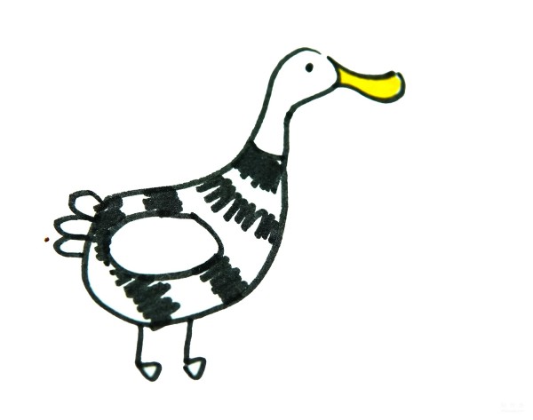 Learn to draw simple strokes, cute little duck