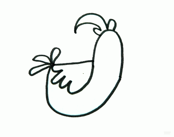 Learn to draw a simple drawing of a proud big rooster