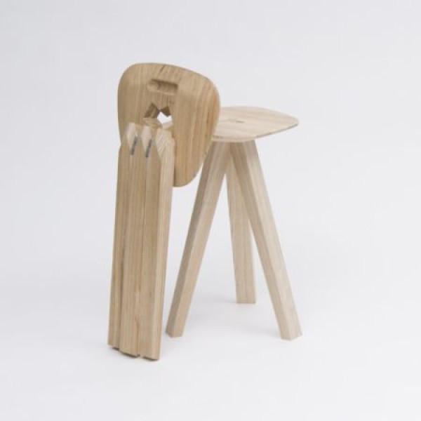 Three-legged folding stool