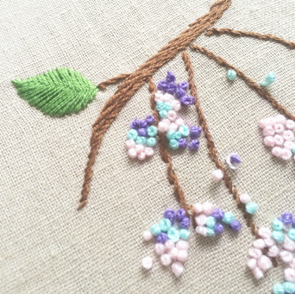 Appreciation of handmade creative DIY Mori girl’s fresh wisteria flower embroidery products