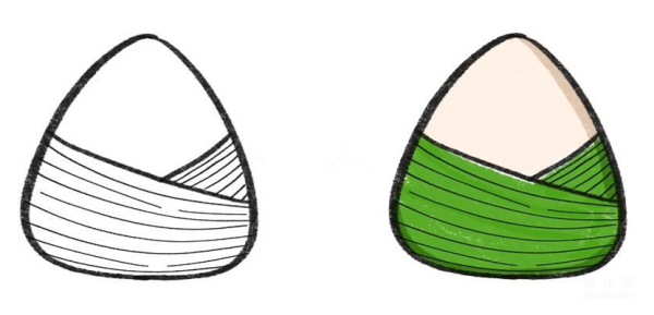 Learn to draw simple drawings, simple drawings of rice dumplings