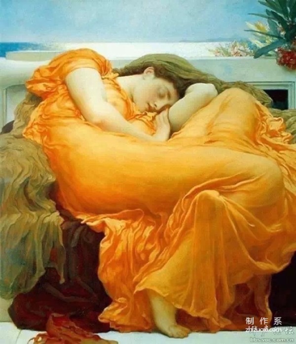 Sleeping beauty in oil painting