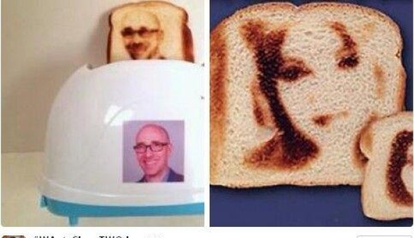 Creative toaster: can bake bread with selfies printed on it