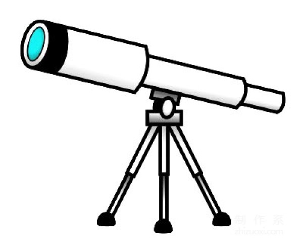 A collection of pictures of kindergarten childrens simple drawings, teaching you step by step how to draw a colorful telescope