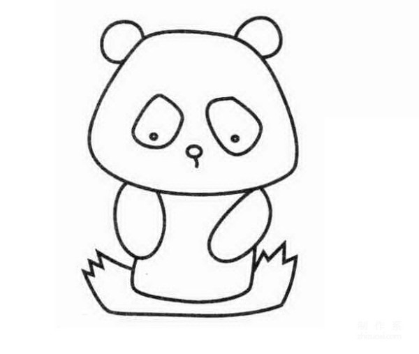 Learn to draw simple drawings, pandas eating bamboo