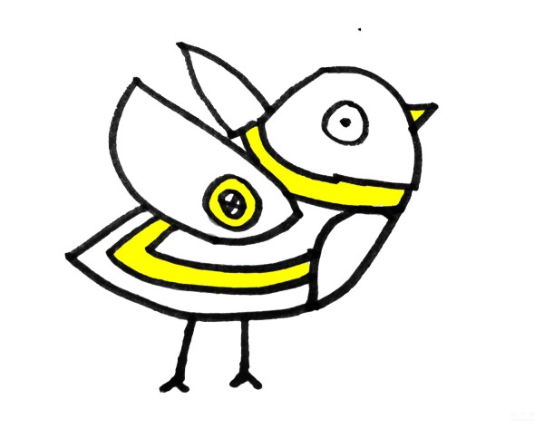 Learn to draw simple drawings, chubby birds