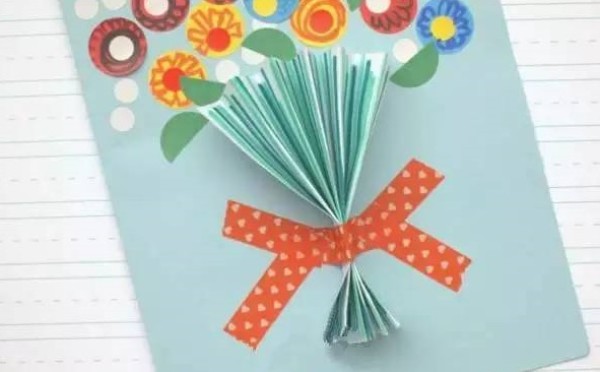 Detailed tutorial on making handmade greeting cards with 3D bouquets for National Day