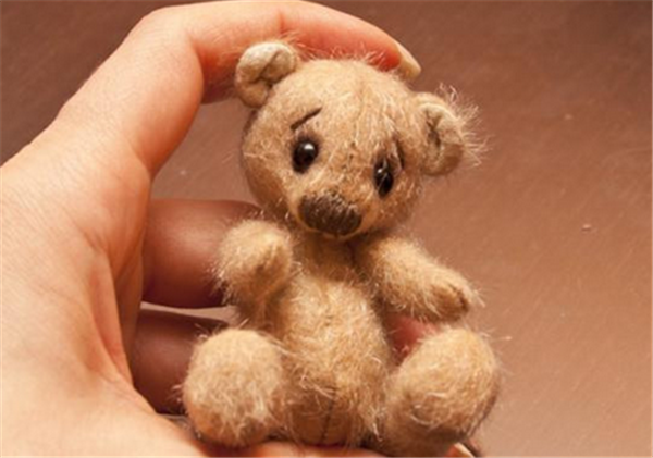 Cute and super cute handmade wool felt DIY teddy bear