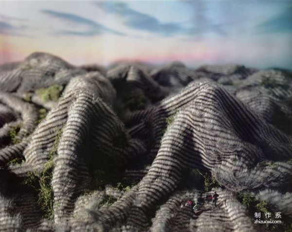 A miniature world created with artificial fur