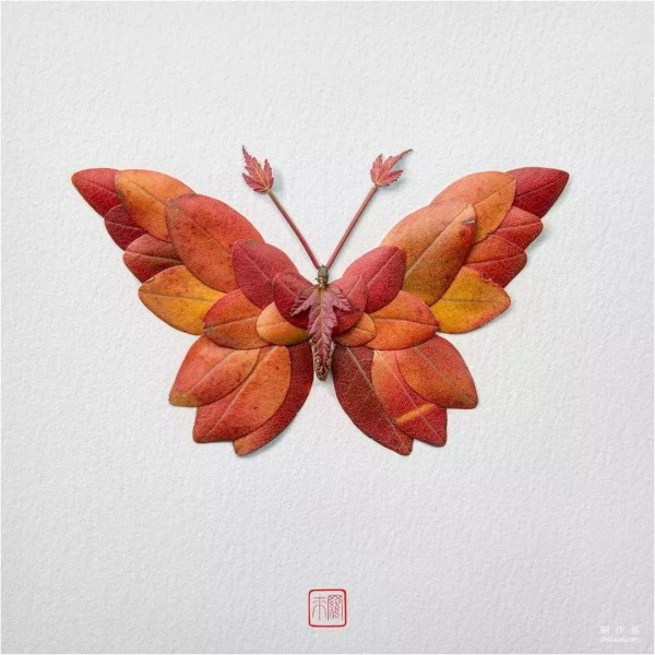 Make an insect world out of petals and leaves