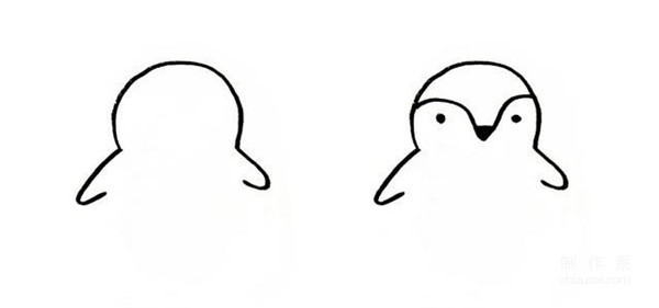 Learn to draw simple strokes, super cute little penguin