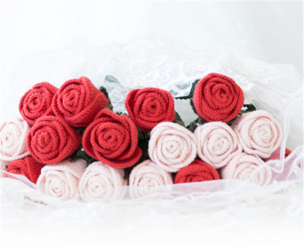 Cotton wool hand diy knitting crochet romantic roses