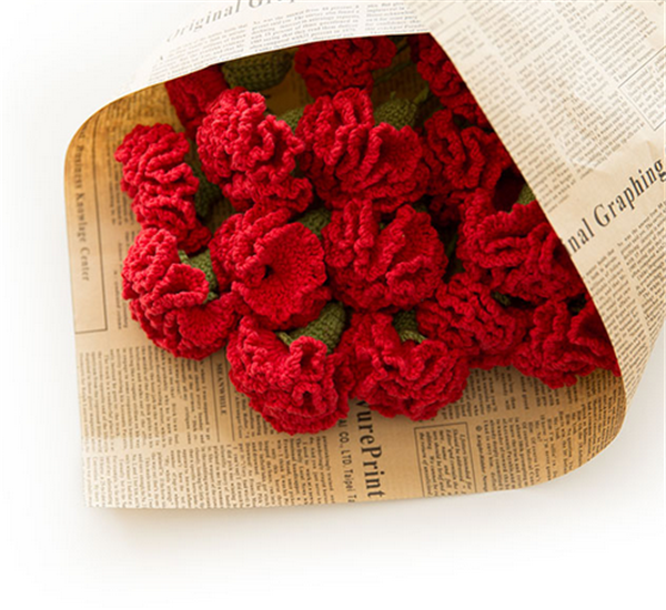 Appreciation of Carnation Bouquet Crochet Flower Creative DIY Works