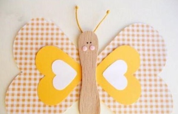 Childrens handicraft tutorial: use ice cream sticks to make beautiful butterflies