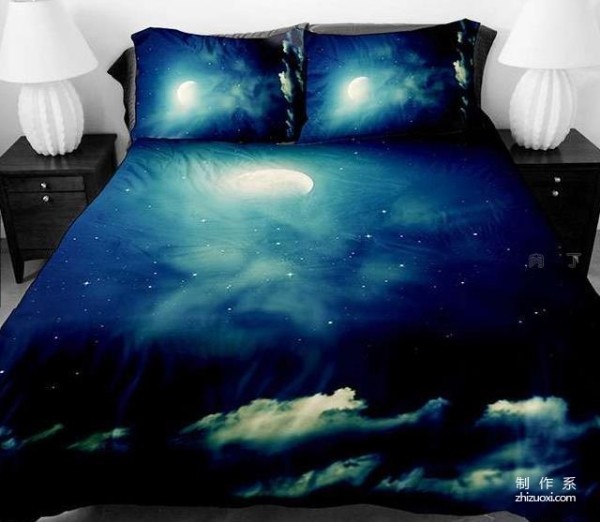 Creative bedding design. What kind of dreams will you have when sleeping on these starry sky dreamy beds?