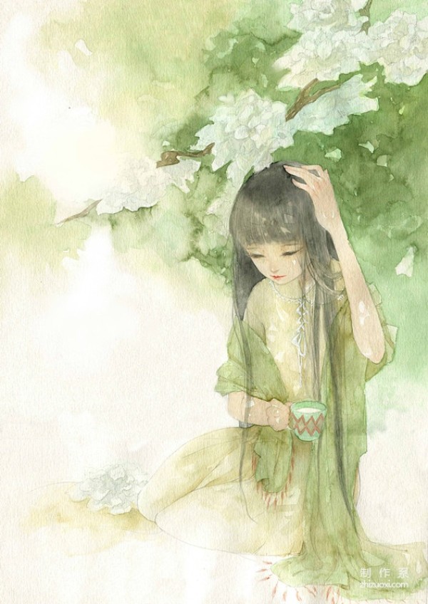 Appreciation of Dongsheng Chinese style watercolor hand-painted illustrations