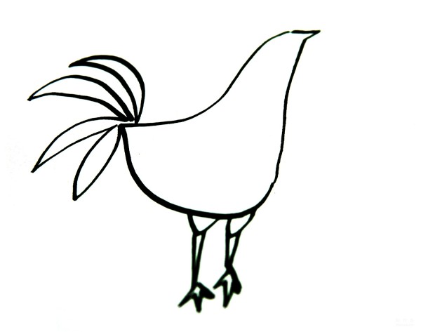 Learn to draw a simple drawing of a brave big rooster