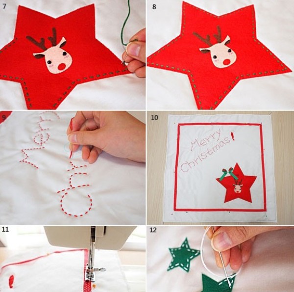 How to DIY Christmas gifts, Elk pillow Christmas gift illustrated tutorial