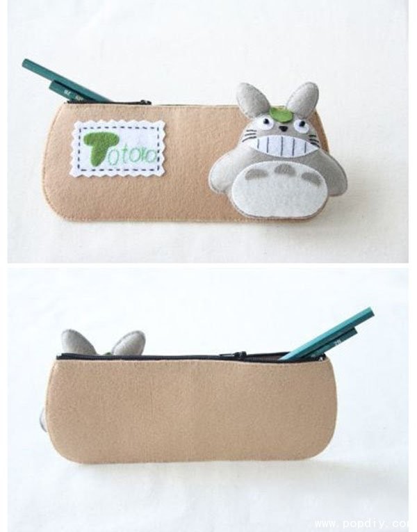 DIY fabric creative handmade cartoon Totoro pencil bag