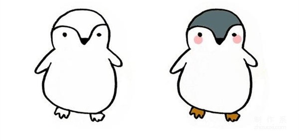 Learn to draw simple strokes, super cute little penguin