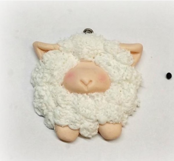 How to make clay lamb pendant, handmade tutorial for primary school students