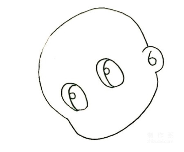 Learn to draw simple drawings, simple drawings of the big-headed son