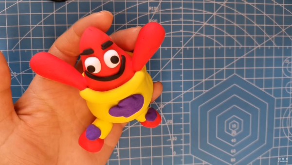 Simple and easy to make Patrick Star clay tutorial, suitable for training cognitive color