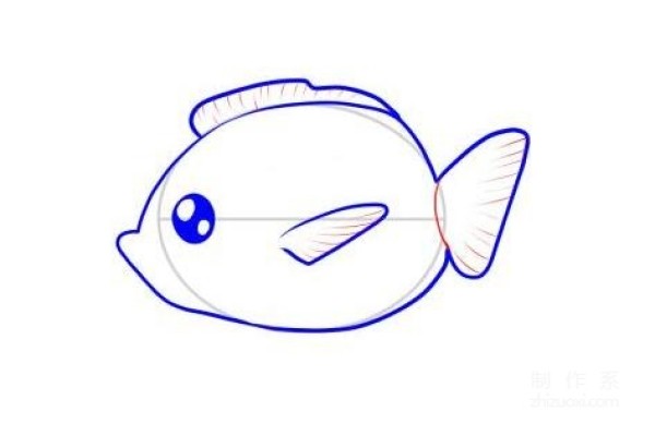 Learn to draw simple strokes, cute little fish