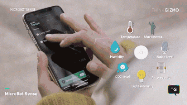 Sense is a compact button monitor that can monitor a variety of data in the air