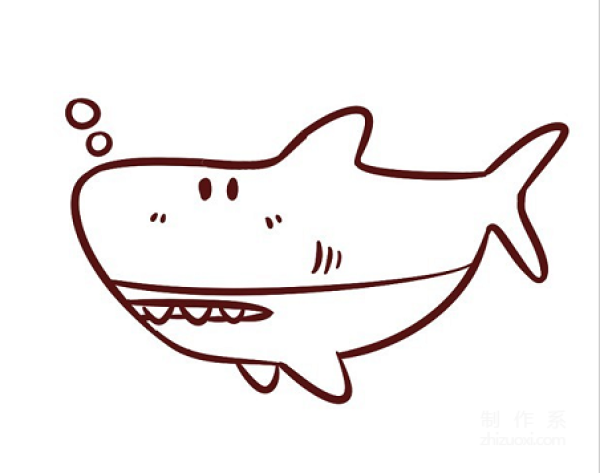 Learn to draw simple strokes, how to draw a shark