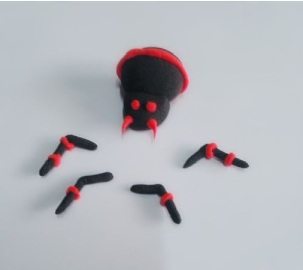 How to make ultra-light clay red-striped mutant spiders DIY handicrafts for primary school students