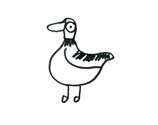 Learn to draw simple strokes, little fat duck