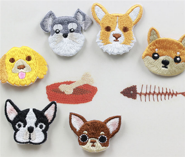 DIY hand embroidery of various cute puppy clothes patches